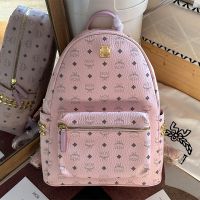 MCM Medium Stark Side Studs Backpack in Visetos Cherry