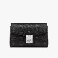 MCM Small Millie Flap Crossbody in Visetos Black