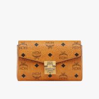 MCM Small Millie Flap Crossbody in Visetos Brown