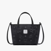 MCM X-Mini Toni Shopper Tote In Visetos Black
