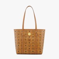 MCM Small Toni Shopper Tote In Visetos Brown