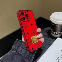 MCM iPhone Case In Heritage Visetos Red