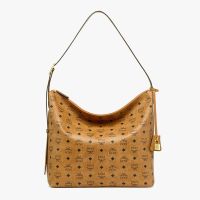 MCM Large Aren Hobo In Visetos Brown
