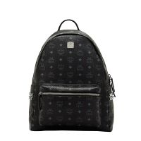 MCM Medium Stark Side Studs Backpack In Visetos Black