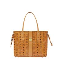MCM Medium Reversible Liz Shopper Tote In Visetos Brown