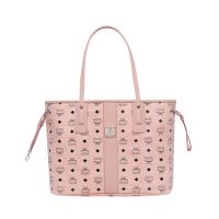 MCM Medium Reversible Liz Shopper Tote In Visetos Light Pink