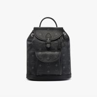 MCM Mini Aren Drawstring Backpack In Visetos Black