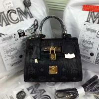 MCM Mini Ketty Satchel In Visetos Black