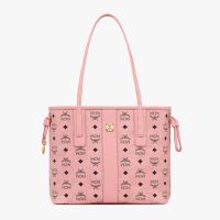 MCM Small Liz Shopper Tote In Visetos Canvas Light Pink