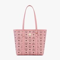MCM Small Toni Shopper Tote In Visetos Light Pink